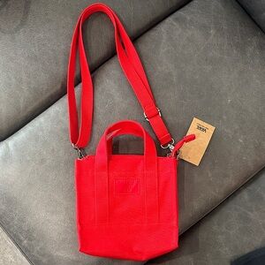 Vans Red Canvas Mini Crossbody Tote Bag